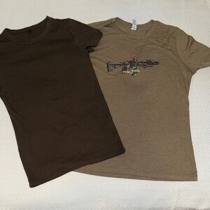 Nine Line and Uni Qlo Green T-Shirts